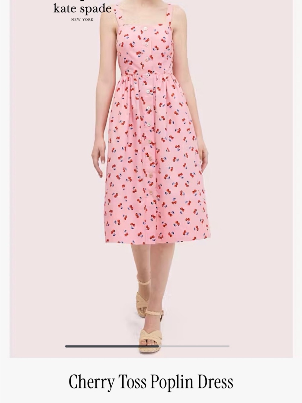 Kate Spade Cherry Toss Poplin Dress (NWOT)